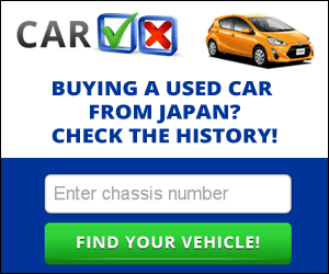 Car history check ad with chassis number input