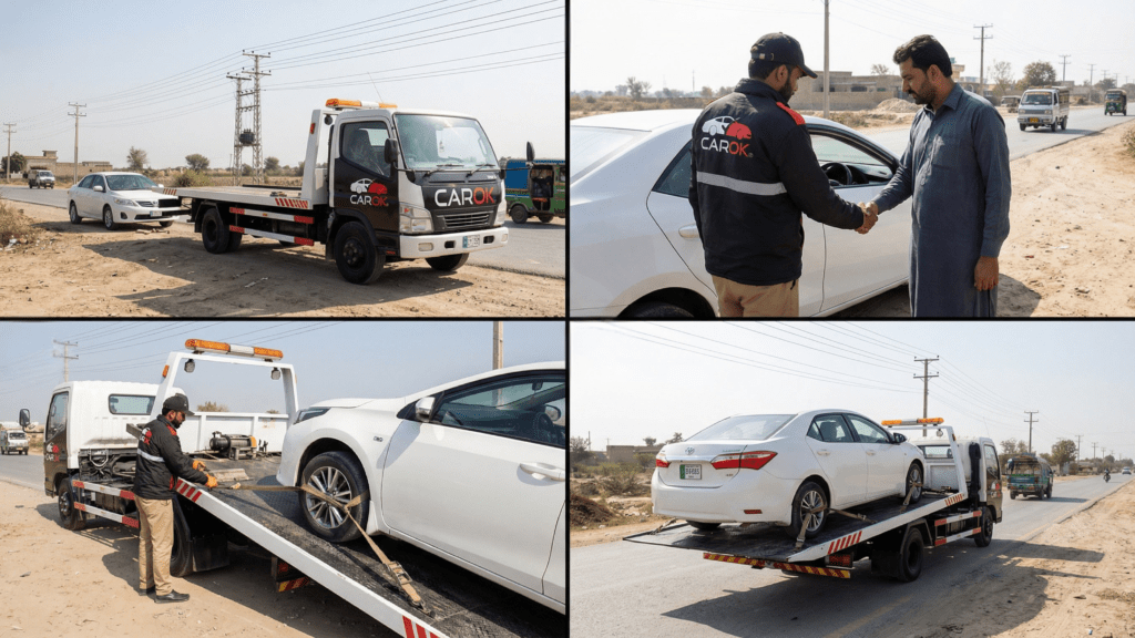 car towing process step by step Lahore